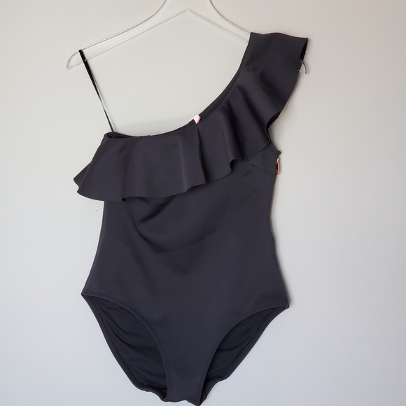 Ted Baker One Shoulder Ruffle Swimsuit - Picture 3 of 10